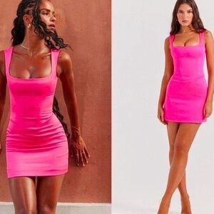 House of CB Enya Fuchsia Corset Mini Dress Size Small